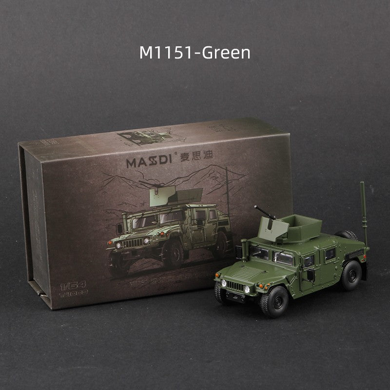 Massdi 1:64 Tiger Gaz Armored Vehicle Car Model M1151 Off-Road Antitank Alloy Miniature Diecast Vehicles Toy Collection
