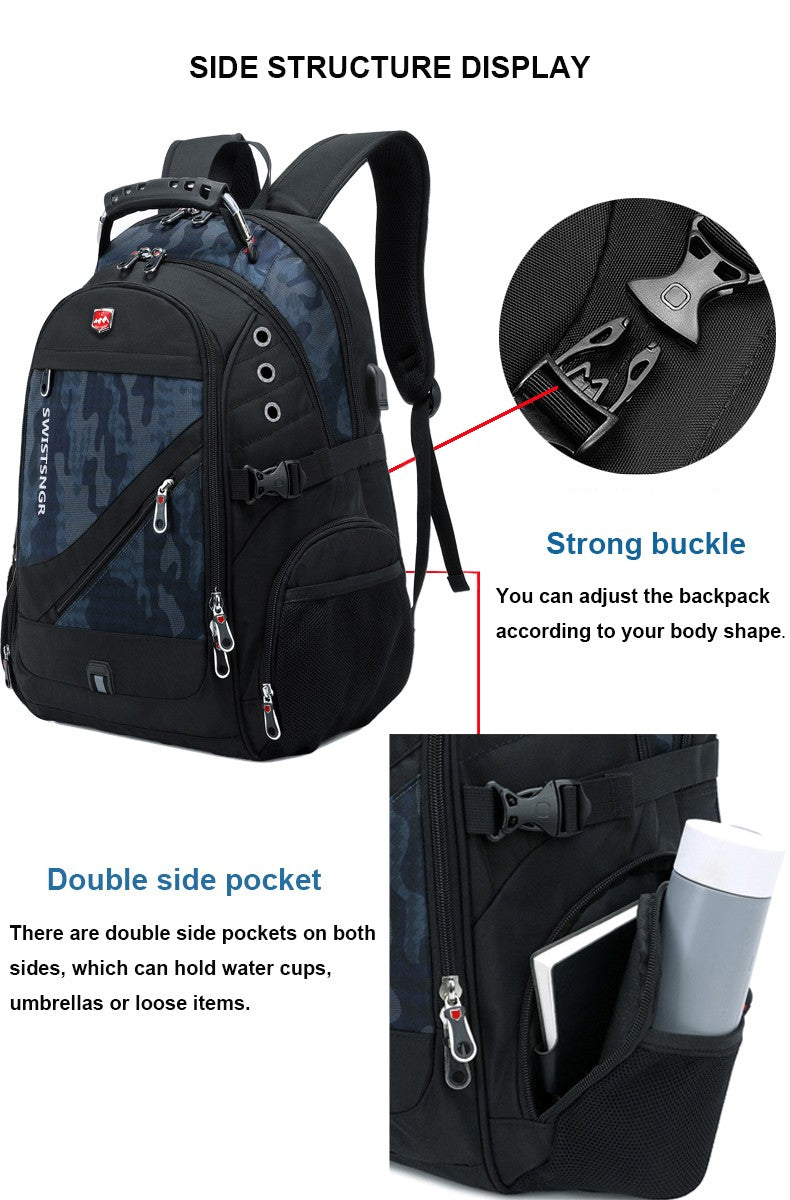 Brand Men's Backpack Anti-theft Waterproof 17inch Laptop Backpacks USB Charging Business Travel Backpack School Bag Male Mochila