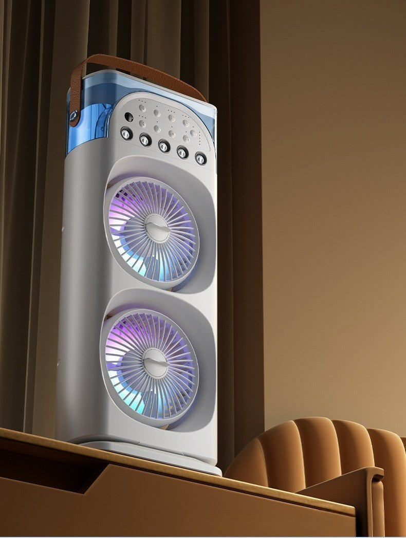 Multi-Function Mist Fan with Oscillating Air Conditioner, Aromatherapy, Colorful Lights & Timer for Home Office Use
