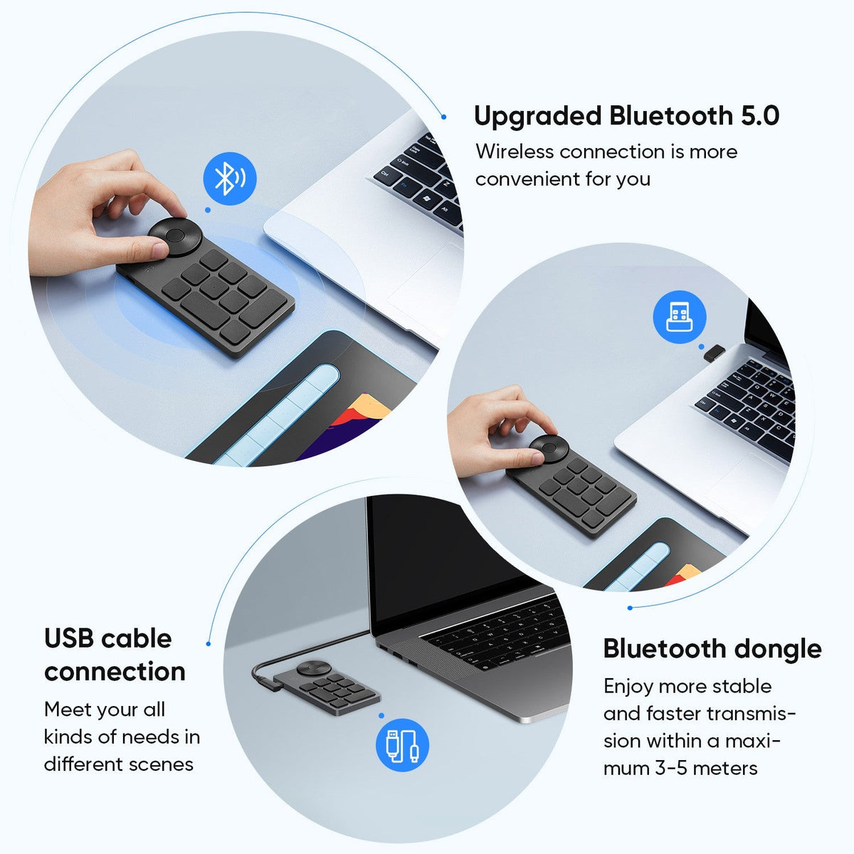 XPPen Wireless Shortcut Remote Express Key Bluetooth 5.0 Customizable shortcut keys for Graphic Tablet Pen Display Monitor