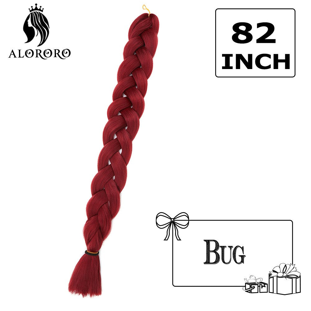 Alororo Synthetic Jumbo Braid Hair 82 Inch African Fake Hair High Temperature Fiber Puple Red Braiding Hair Extensions for Women
