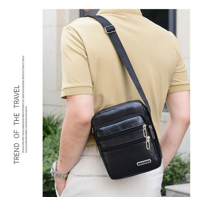 Men's PU Leather Crossbody Shoulder Bags High quality Tote Fashion Business Man Messenger Bag Leather Bags fanny pack