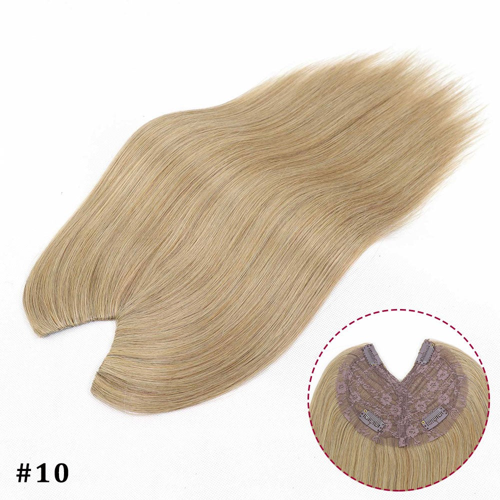 V Shape Clip In Human Hair Extensions Invisible Brown Blonde Highlight Toppers For Women Straight Brazilian Remy Hair 16Inch