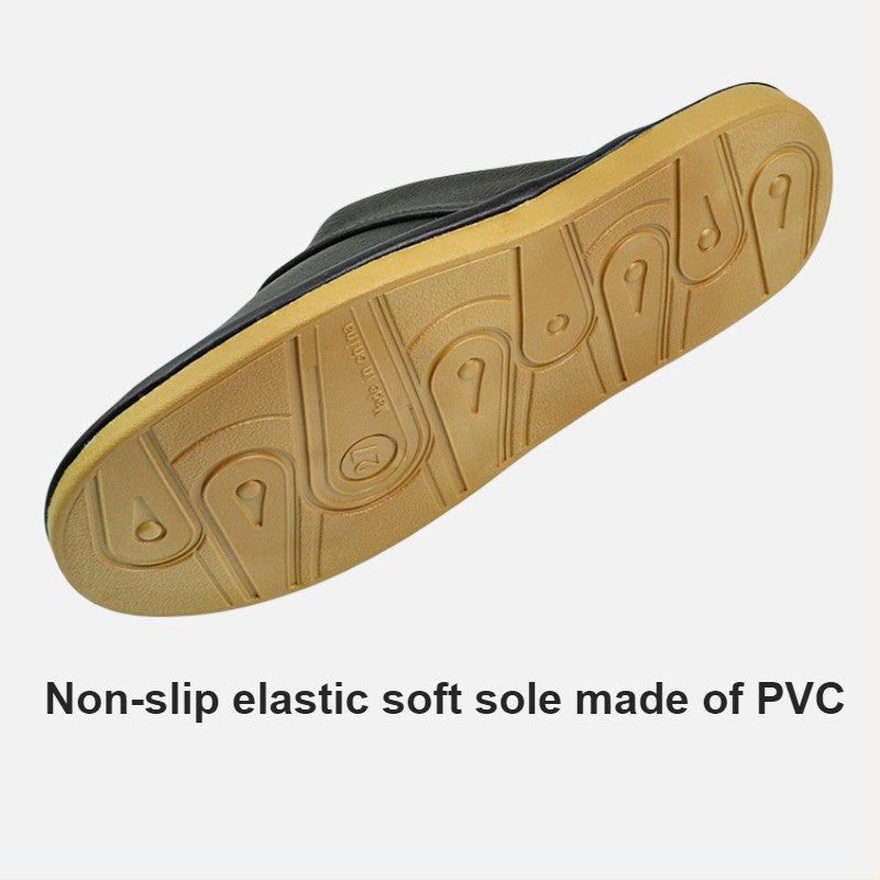 Big sizeGenuine Cow Leather Slippers Homes in indoor slipper Spring Autumn men women elderly non-slip casual single Slides shoes
