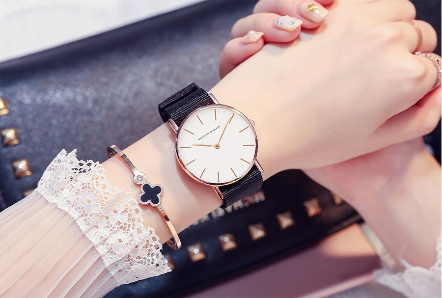 Hannah Martin Brand Japan Quartz Movement Women Fashion Watch Leather Strap Lady Wristwatches Waterproof Clock relogio feminino
