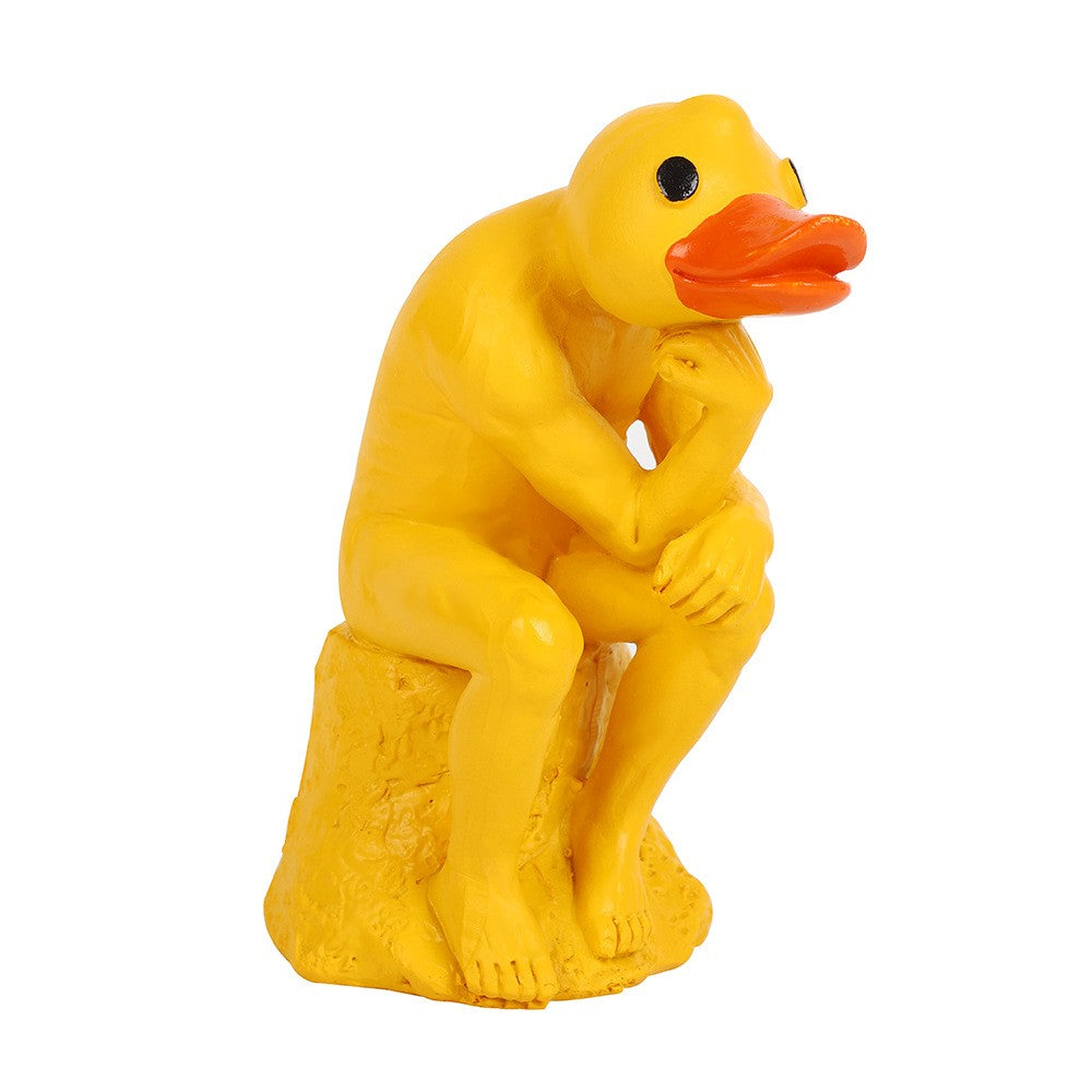 Novel and interesting, thinking about duck Ins animal statues, home decoration resin crafts, garden and courtyard decorations