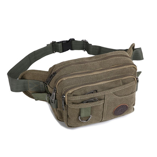 Men's waist bag, travel bag with adjustable shoulder straps, ideal for outdoor hiking and camping