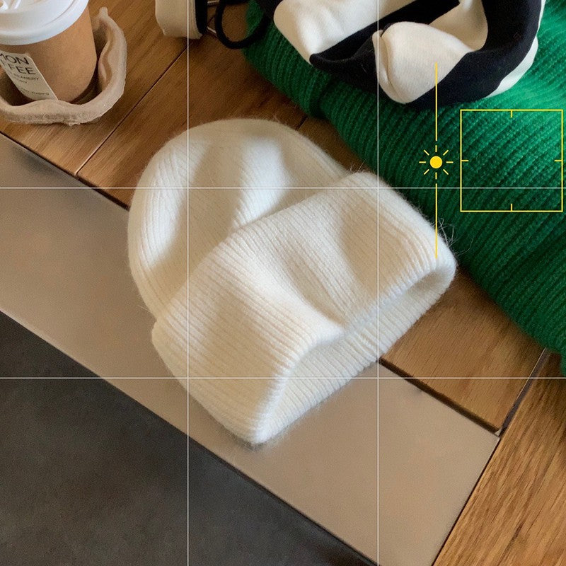 Rabbit Fur Beanies Soft Warm Fluffy Winter Hat for Women Angora Knitted Hat Skullies Beanies Female Bonnet Woman Knit Cap