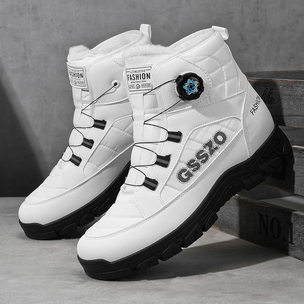 Winter New Swivel Buckle Fleece Waterproof Snow Boots Outdoor Non-slip and Wear-resistant