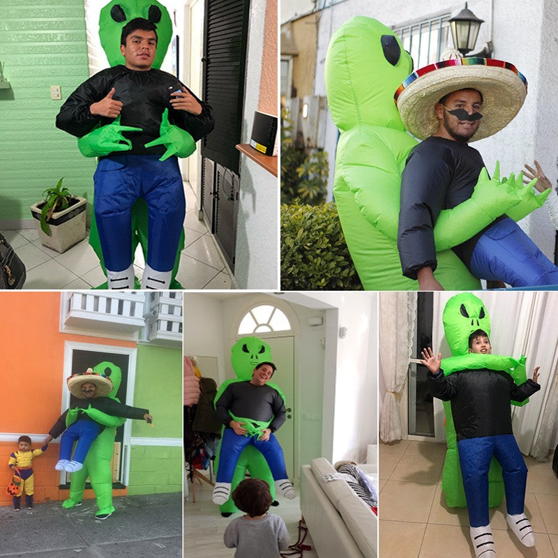 ET Alien inflatable suit Alien Monster Inflatable Costume Scary Green Alien Cosplay Costume For Adult Party Festival Stage