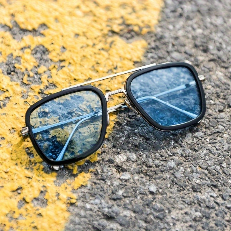Fashion Steampunk Men Sunglasses Tony Stark Iron Man Sun Glasses Vintage Metal Eyewear Steam Punk Sunglass UV400 Male Gafas