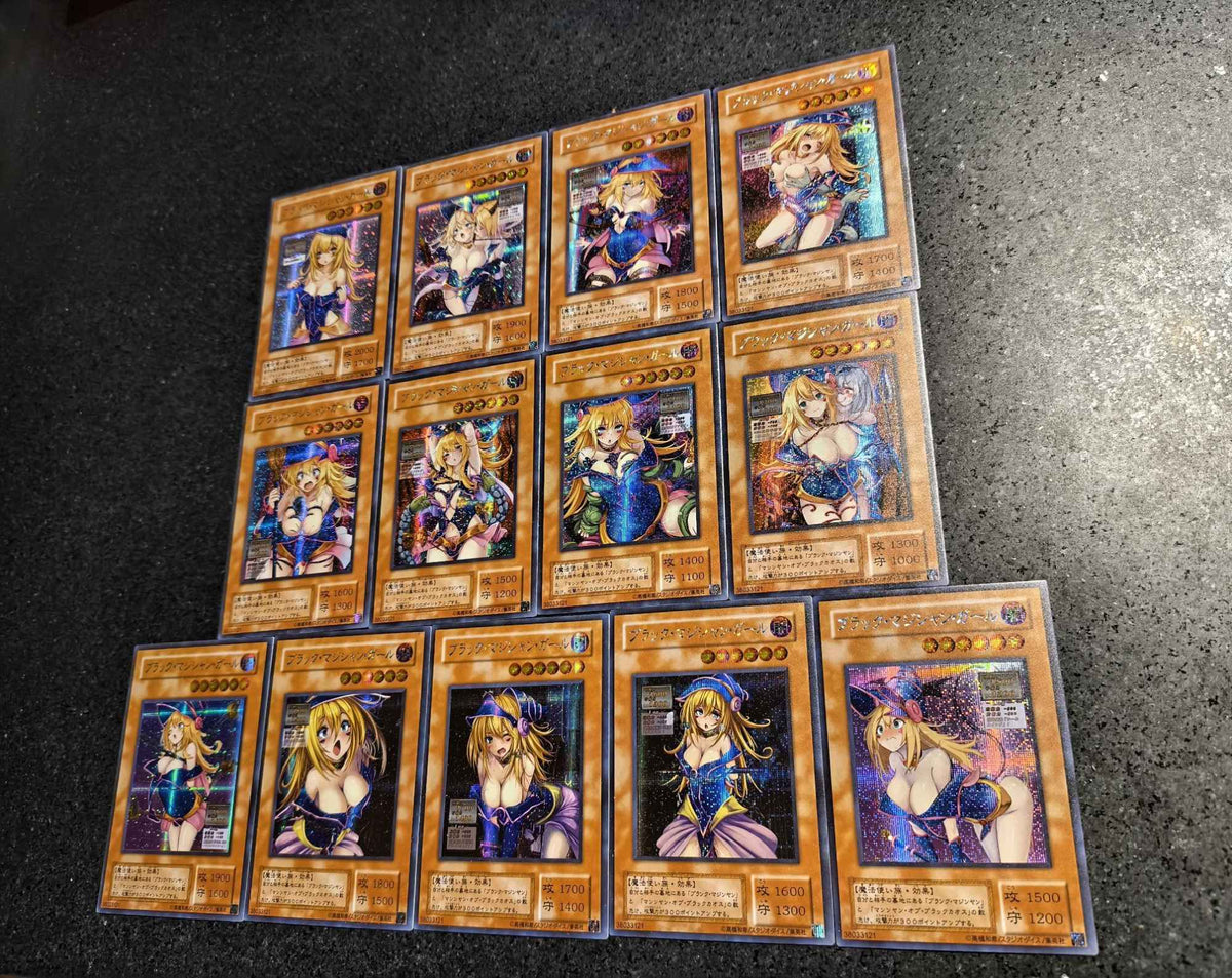 Anime Yu-Gi-Oh DIY ACG Battle Game Refraction Collectible Cards Black Magician Girl Yugi Muto Toys for boys Birthday Present