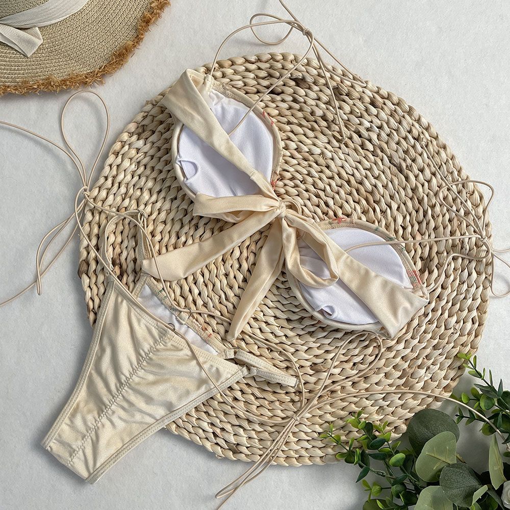 DEBAIOR 2025 Women Bikini Set Floral Embroidery Lingerie Set Women Sheer 2-Piece Boho Bra + Panty Underwear Set Intimates