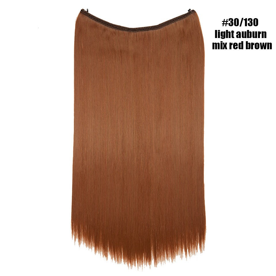 BENEHAIR Synthetic Invisible Wire No Clips In Hair Extensions Secret Fish Line Hairpieces Hair Extensions Fake Hair For Women