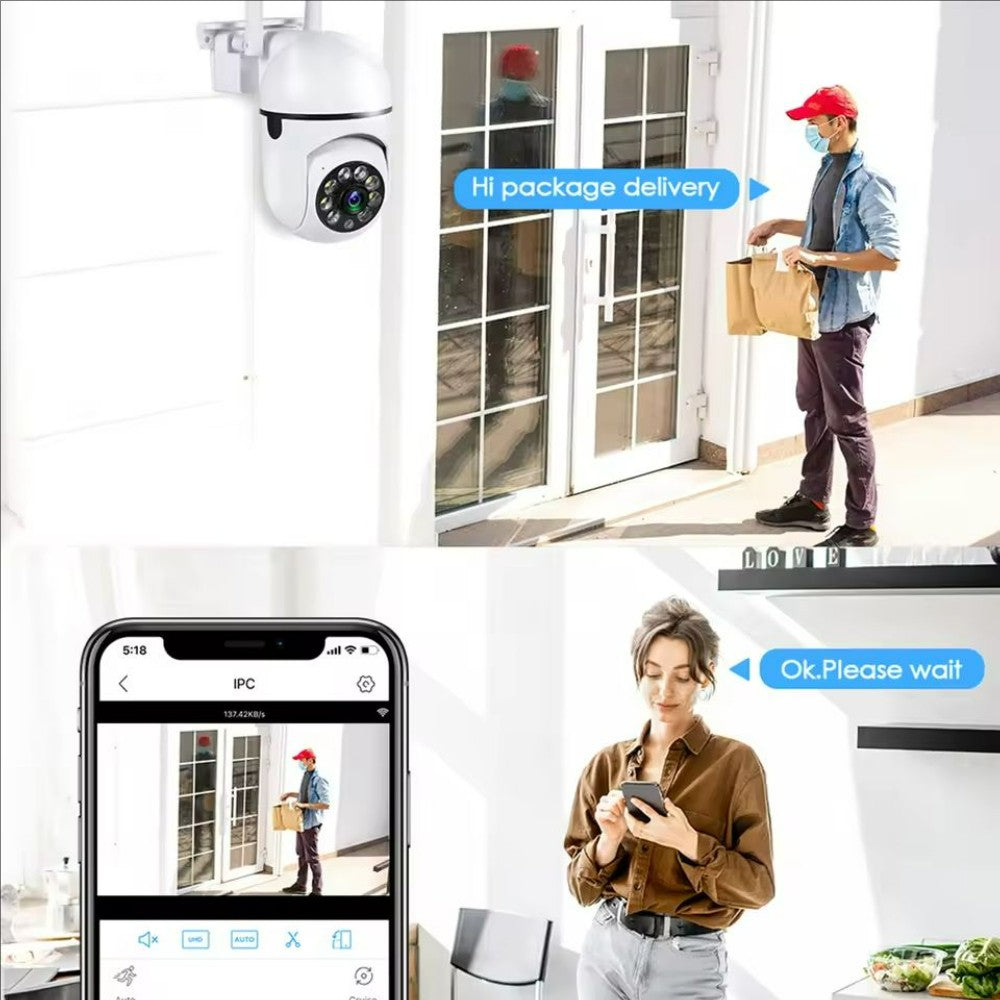 3MP Wifi IP Outdoor Wireless Security Surveillance PTZ Camera 4X Zoom Cameras AI Human Tracking Two-way Audio HD Night Color Cam