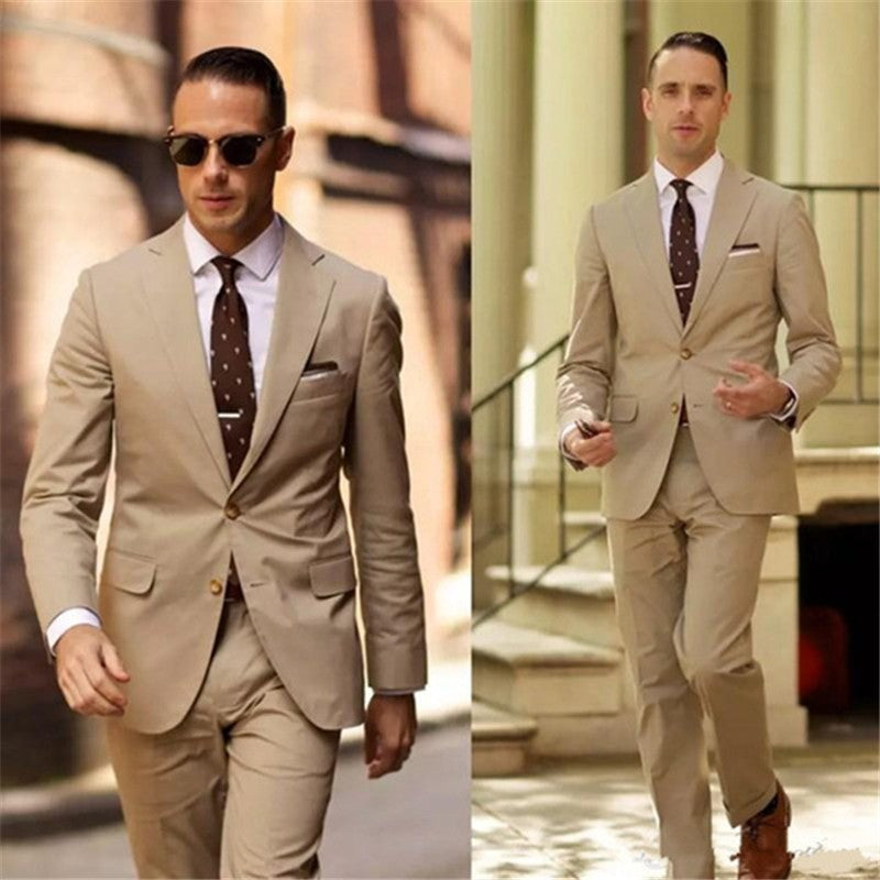 CustomizedFashion Brown Groom Tuxedos Peak Lapel Groomsmen Mens Wedding Dress Excellent Man Jacket Blazer Business Suit(Jacket+P