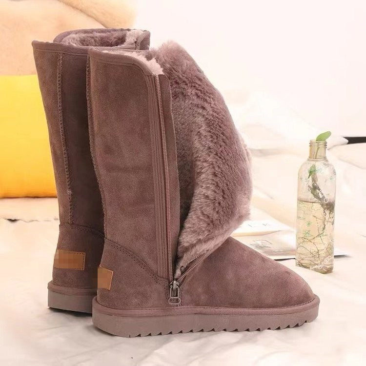 Women Classic Ladies Girls Winter Snow Boots 2024 Waterproof Warm Genuine Leather Fur Australia Plus Velvet Knee High Winter