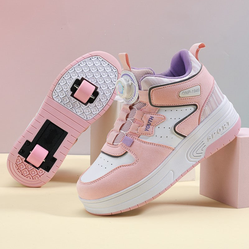 Children Junior Roller Skate Shoes Kids Sneakers with Two Boys Girls Wheels Shoes Running Adult Casual Boys Shoes size 31-42