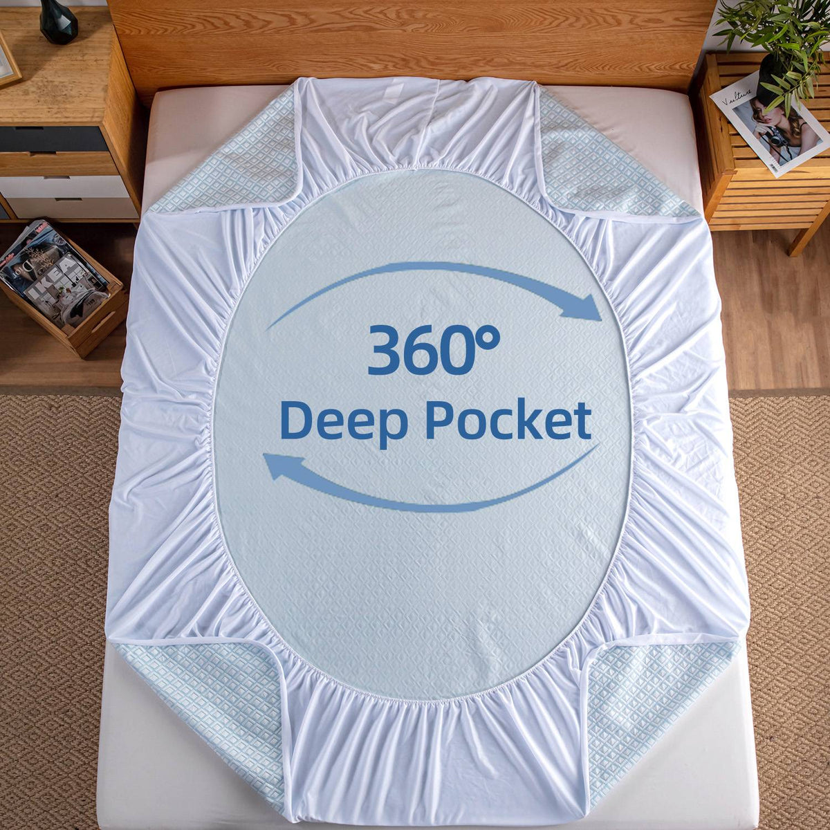 Ice Silk Cooling Fabric 3d Air Layer Waterproof Mattress Covers Fitted Sheets Thick Mattress Protector for Single Double King