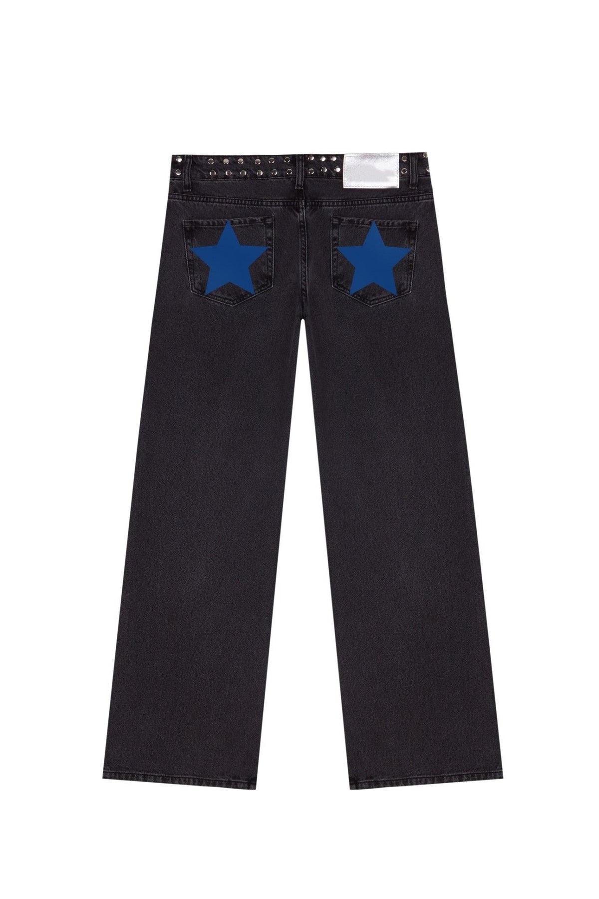 Y2K Women's Straight Leg Jeans Personalized Lucky Star Texture Retro Baggy Jeans Stylish High Street Willow Nail Low Waist Jeans