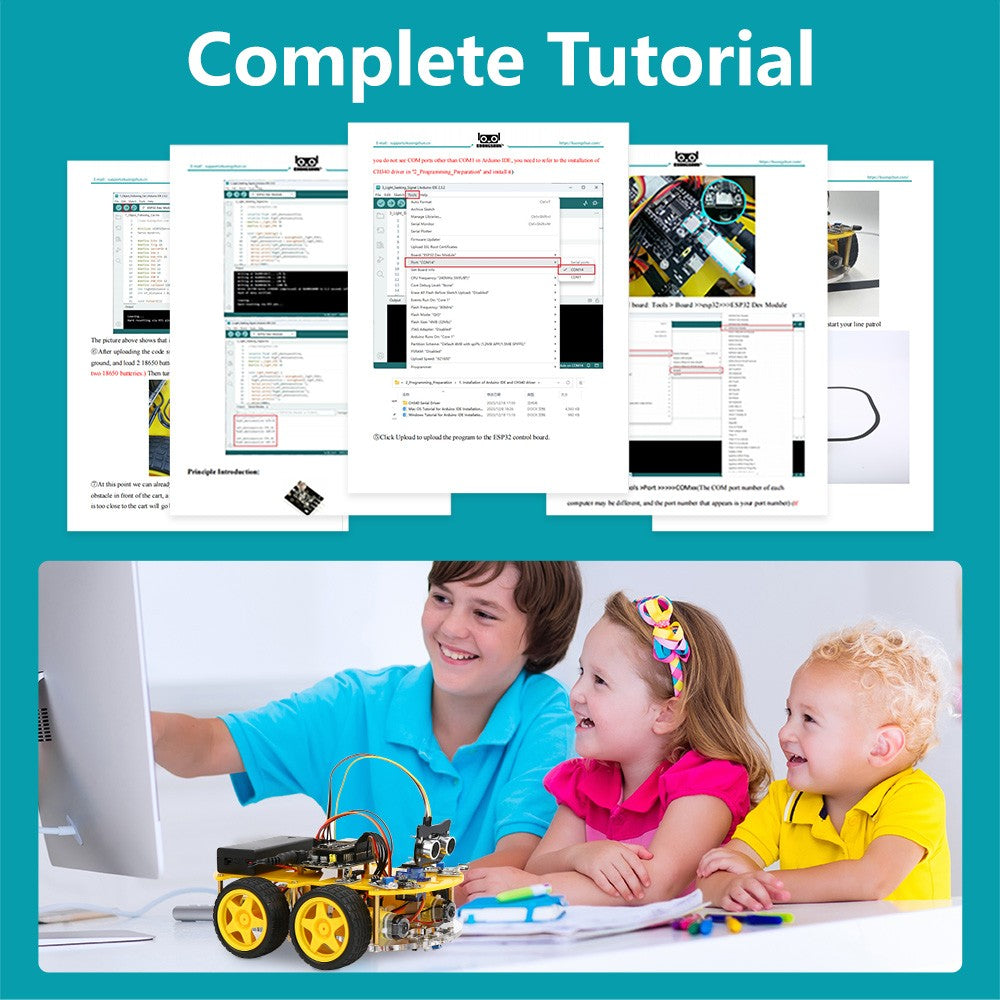 ESP32 Smart Robot Car Kit Remote Control Car for Arduino Programming Project STEM Education Science Coding Kit