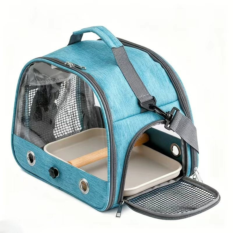 Portable Foldable Bird Cage Equipped with plastic chassis Handheld small pet bag Suitable for Parrot Hamster Hedgehog Chipmunk