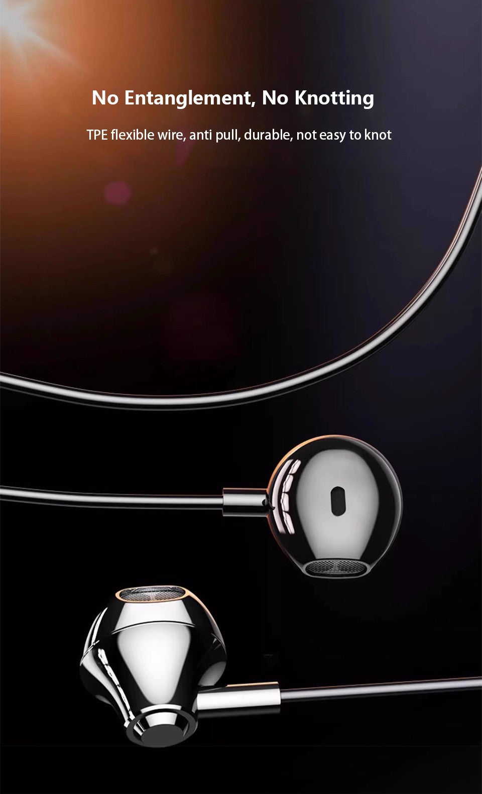 Wired Earphones USB Type C 3.5mm HiFi Headphones Bass Stereo With Volume Control Earbuds For Samsung Galaxy iPhone Huawei Xiaomi