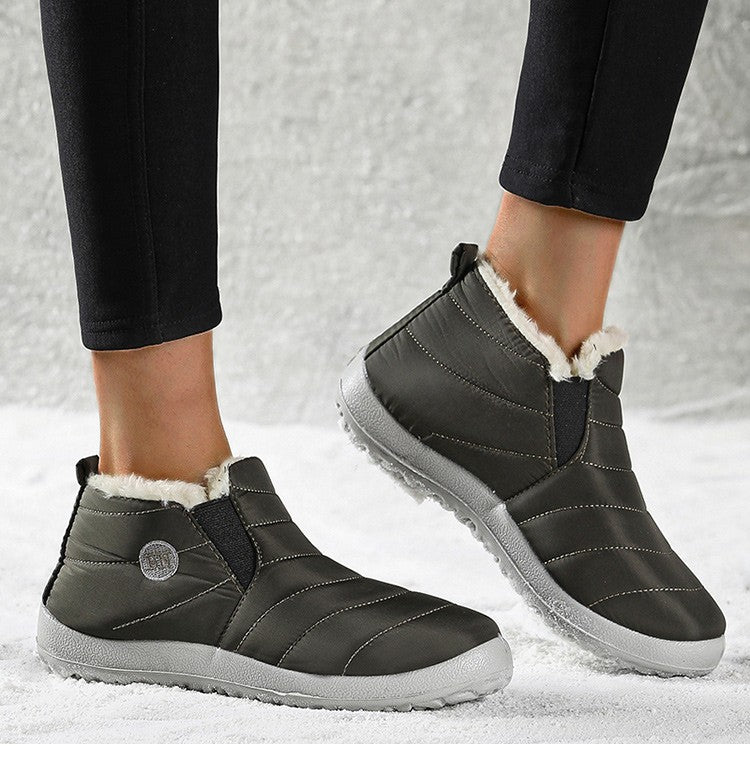Women Boots Waterproof Winter Boots Fur Shoes Women Slip On Ankle Boots Snow Botas Mujer 2025 Winter Shoes Couple Short Boot