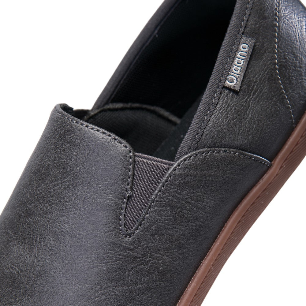 Oiaano Wide Toe Men Minimalist Shoes Comfortable Sneakers Leather Casual Shoes Black Slip On Leisure Loafers Drive Office