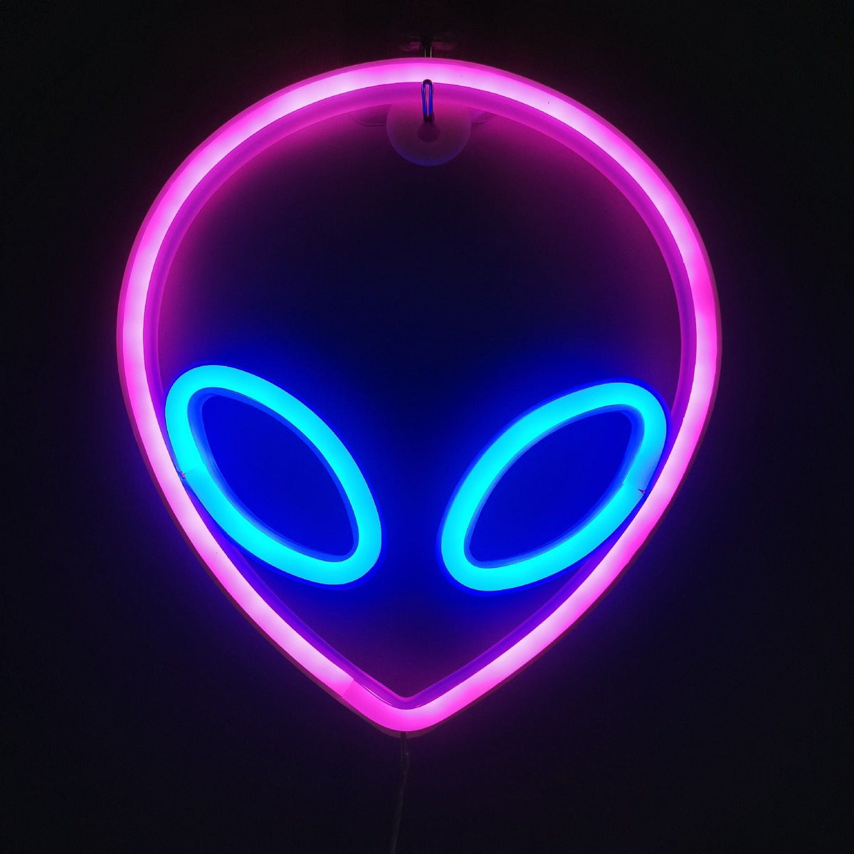 Neon Sign Alien Face Shaped Wall Hanging Lights for Home Game Room Saucerman Plant LED Night Lamps Xmas Party Holiday Art Decor
