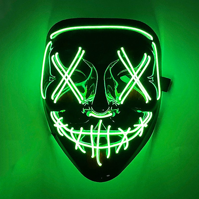 Scary Wireless Glowing LED Mask Halloween Party Supplies Neon Purge Mask Cosplay Luminous Face Masks Carnival Festival Props
