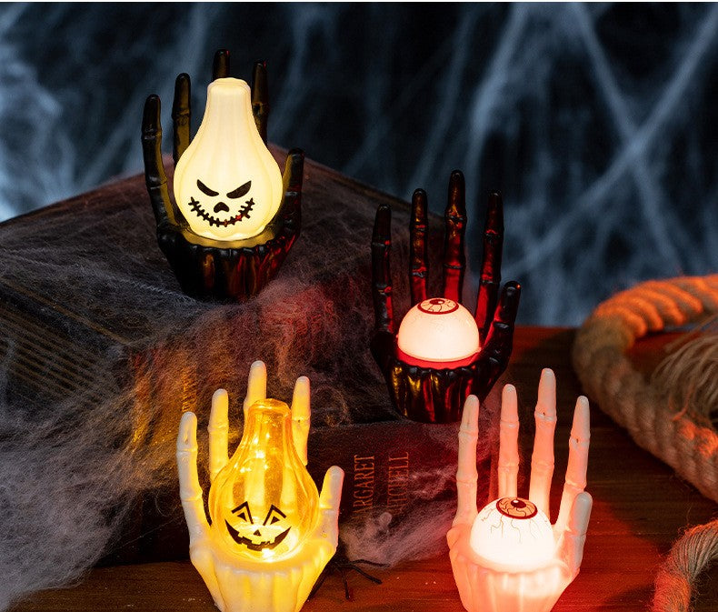 Spooky Atmosphere Decor Halloween Pumpkin Lamp Ghost Hand Light New Prop Eerie Scene Setting Party Decoration Solution