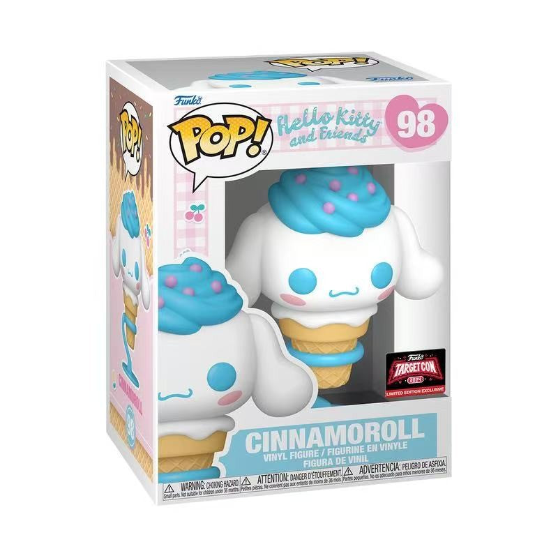 Hello Kitty And Friends Funko Pop Cinnamoroll Vinyl Figure Exclusive #118 Bow Collecti Action Model Girl Gifts Statue Doll Toys