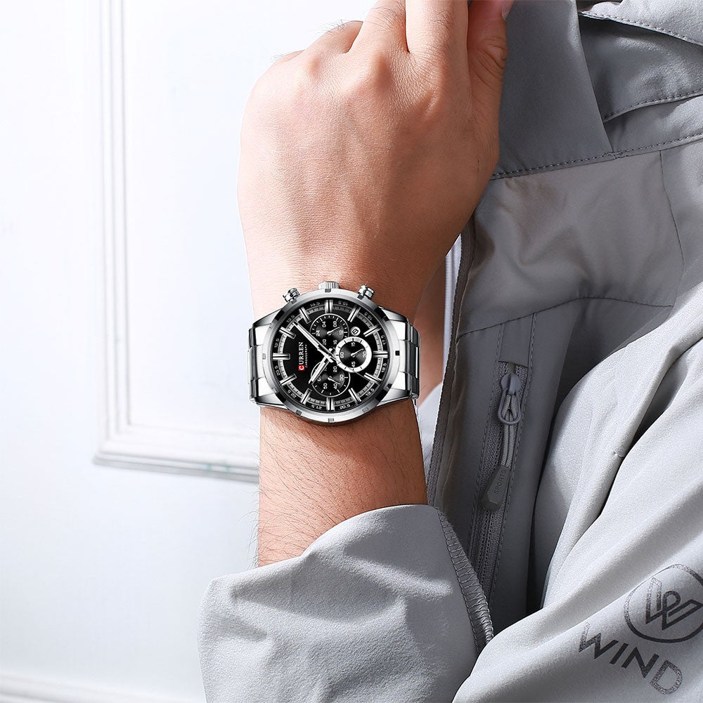 CURREN Men Watch Top Brand Luxury Sports Quartz Mens Watches Full Steel Waterproof Chronograph Wristwatch Men Relogio Masculino