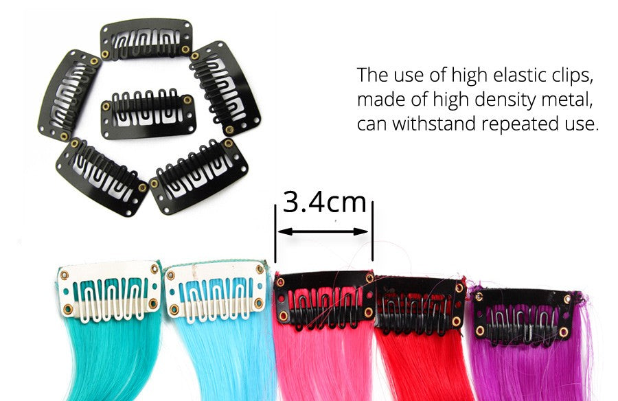 Synthetic Rainbow Wavy Hair Extensions Long Hair Extensions One Single Clip In Wigs Colorful Synthetic Fiber False Fake Hair 20";;VERDADEIRO;;"Q33,20inches