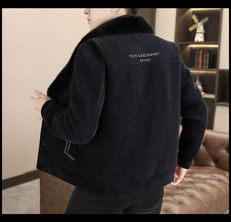 2024 Winter Woolen Jacket for Men Thick and Plush Warm Lapel Trench Coat Casual Business Wool Blends Social Streetwear Overcoat