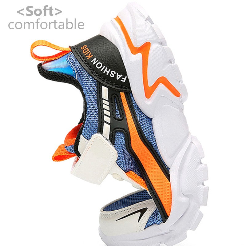 Lightweight Children's Black Sneakers Breathable Mesh for Boys School Casual Walking Shoes Non slip Sport Kids Girl Running Shoe