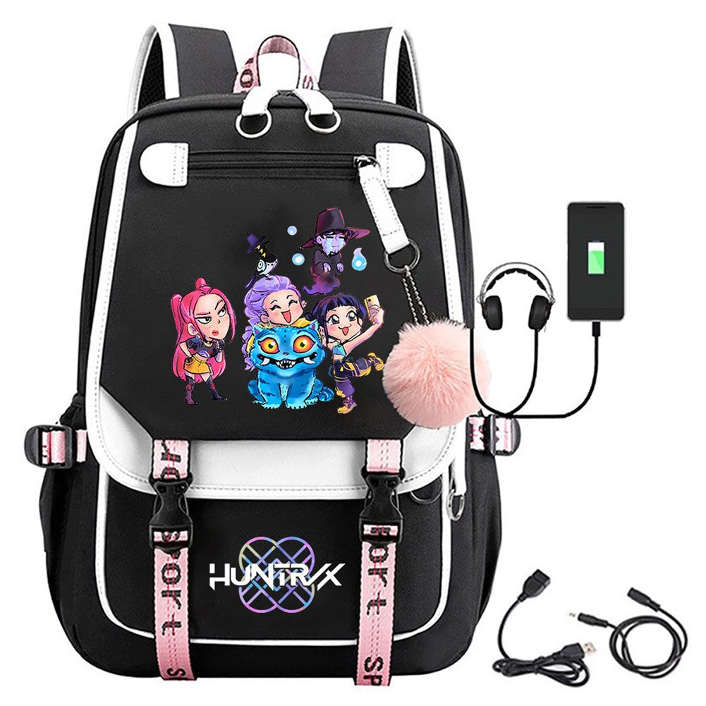 School Backpack for Students KPop Movie Daily Bagpack 2025 Hot Movie Print Backpacks for Girl Boy Laptop Usb Port Bag for Kids