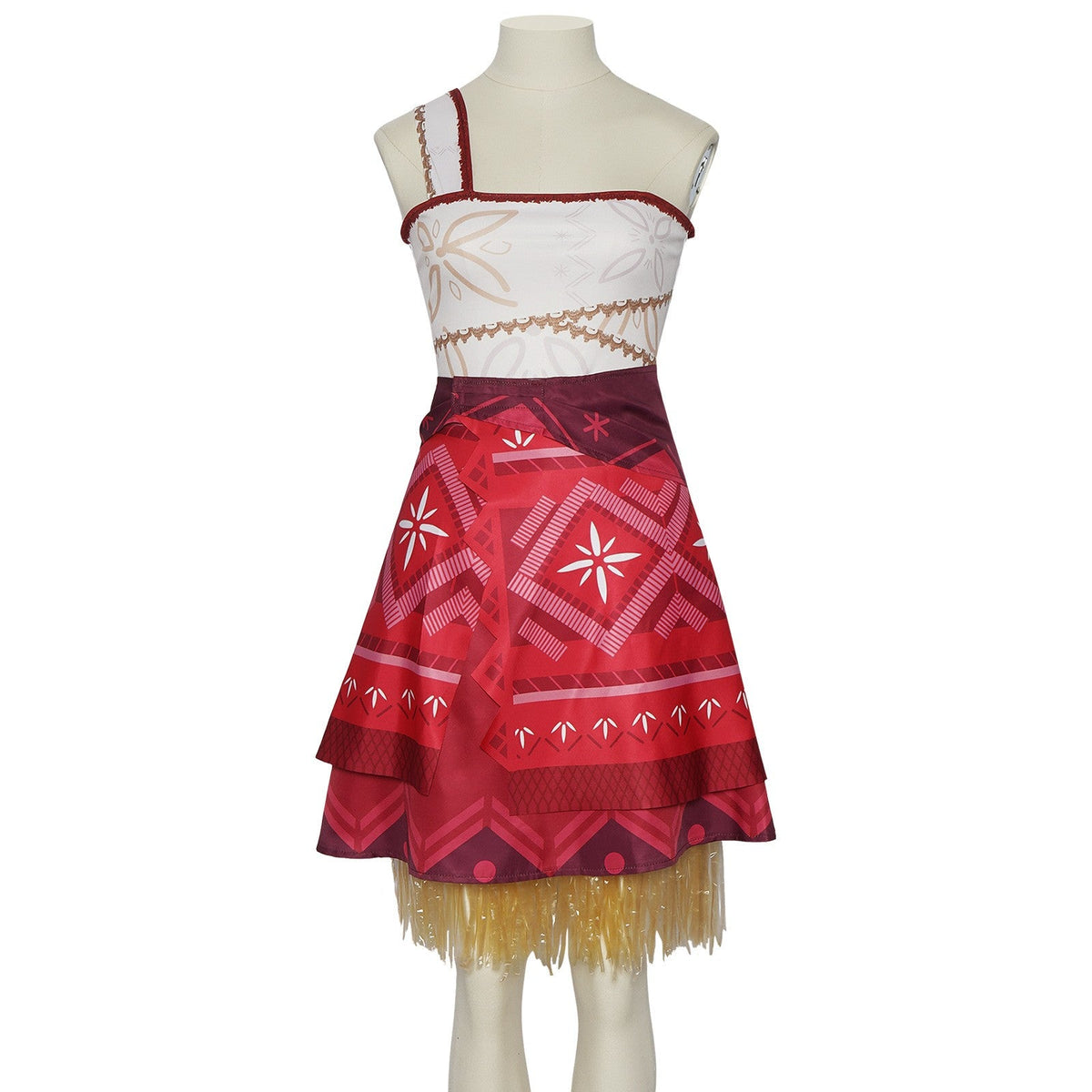 Family Matching Moana Costume Set, Adult Kids Polynesian Princess Dress with Fringe, Halloween Carnival Party Cosplay Outfit