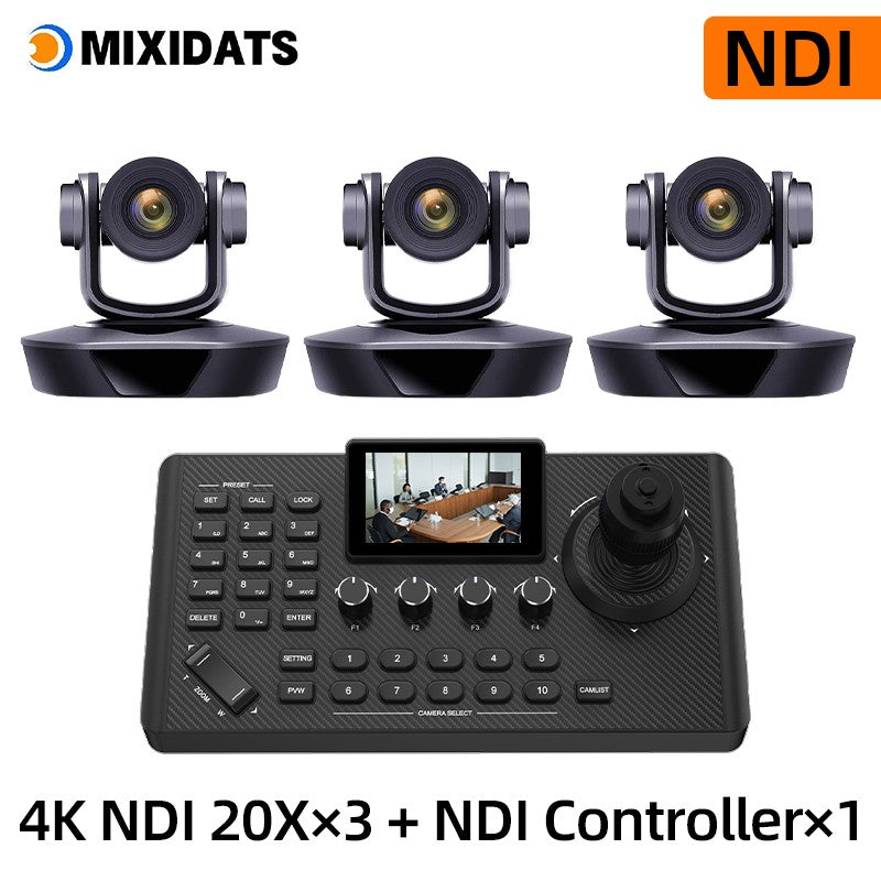Video Conference Camera Kit 4K PTZ Camera 20X Zoom NDI SDI HDMI IP USB Church live broadcast NDI PTZ camera Controller 1-8pcs