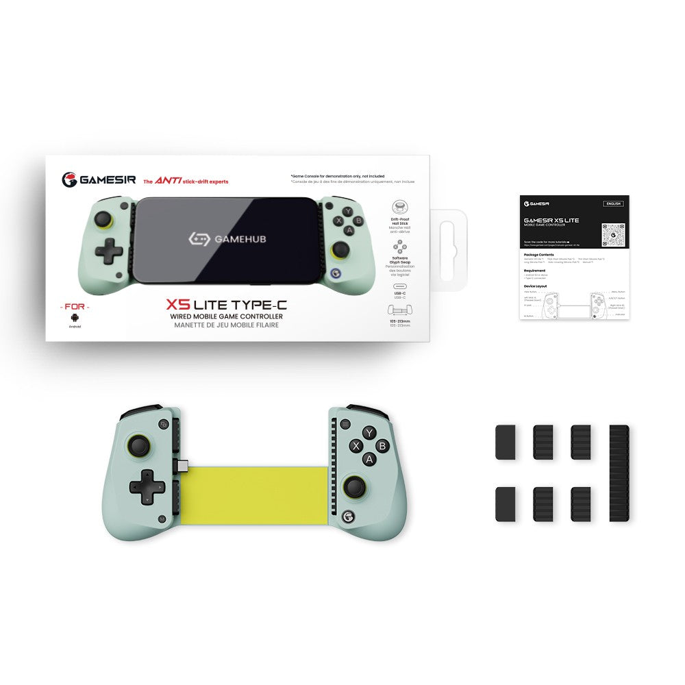 Original GameSir X5 Lite Type-C Mobile Gaming Controller with Membrane Hair Triggers ,Gamesir Hall Effect Sticks for IOS Android