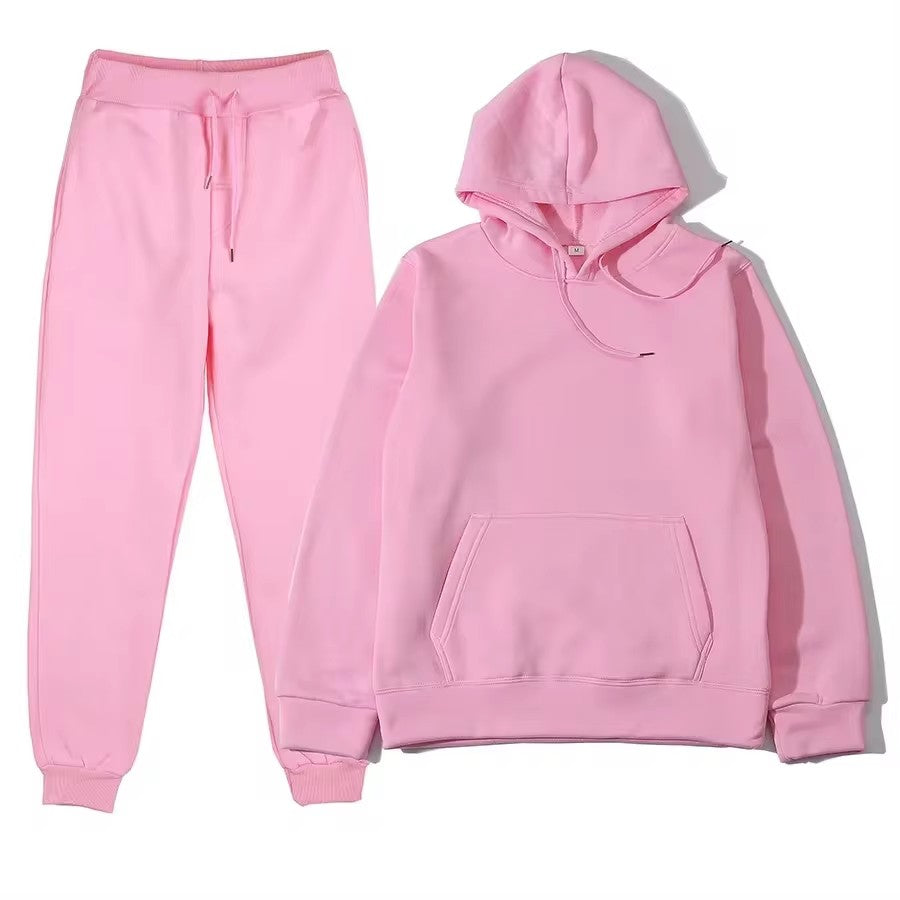 2025 Men's Autumn and Winter New Solid Color Hoodie+pants Two-piece Set Fashionable Casual Sports Set Size S-3XL Men's Tracksuit
