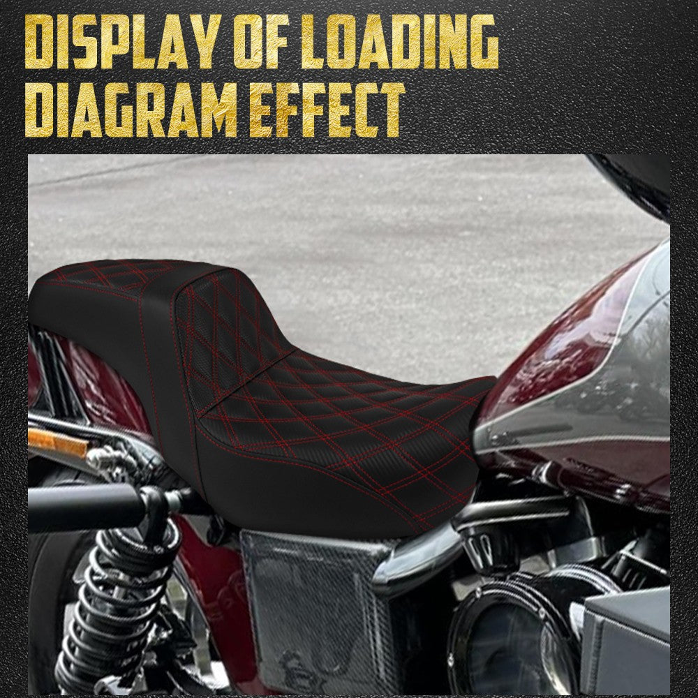 Two-Up Driver Passenger Seat Motorcycle Front Rear Cushions Leather Driver Seat For Harley Dyna 2006-2017 Fat Bob Low Rider FLD