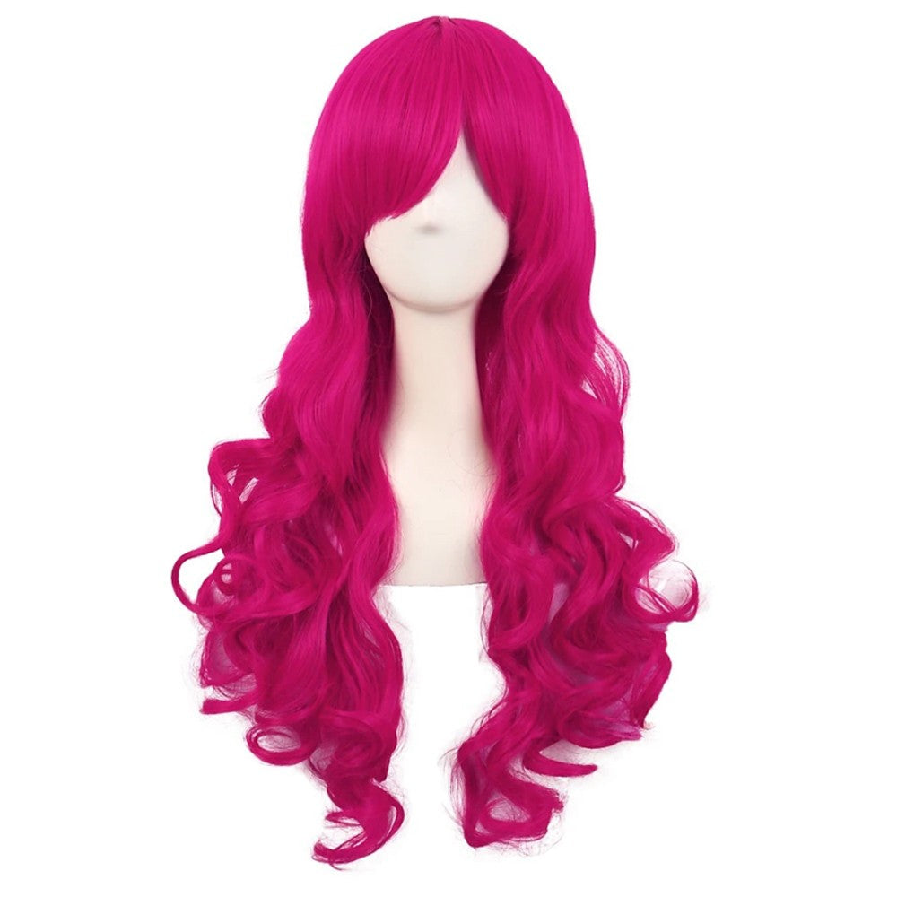HAIRJOY Synthetic Hair Wavy Pink Ponytail Wig for Jean Cosplay Game Princess Anime Wigs with Hair Pigtails Bangs Halloween Wig