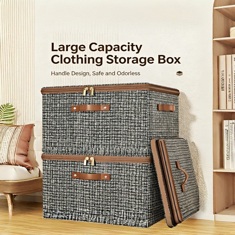 Large Capacity Storage Box with Lid Foldable Thicken Clothes Storage Box Underwear Storage Box Blanket Storage Closet Organizer