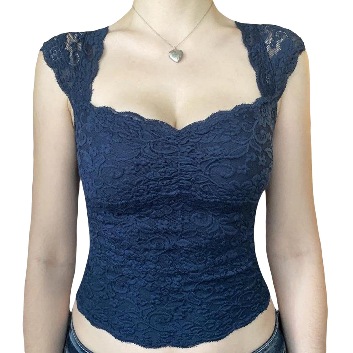 Women's Summer Tops and Blouses Lace Floral Cap Sleeve Square Neck Skinny Crop Tops Sexy Vintage Shirts Y2K Aesthetic Clothes