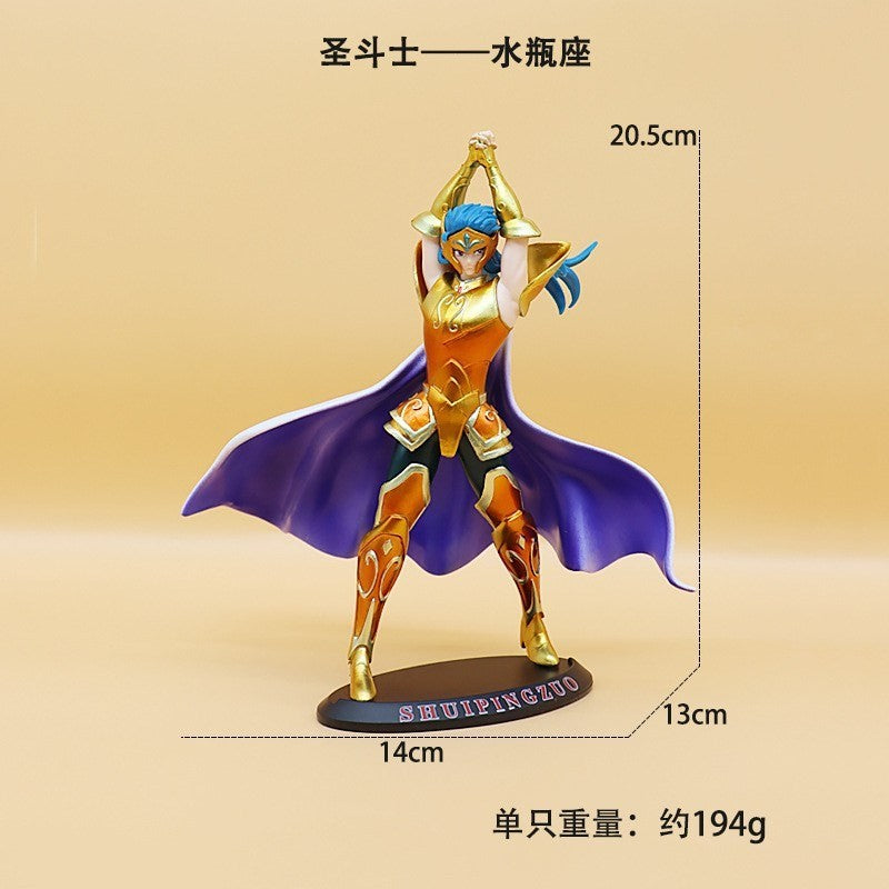 Japanese Anime Saint Seiya Figure Phoenix Ikki Hyoga Seiya Shiryu Standing Figure Toy PVC Box Figure Collection Decoration 19cm