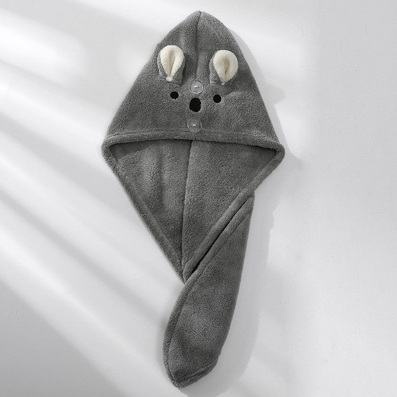 Cute Soft Microfiber Towels Shower Cap Towel Bath Hats Dry Hair Cap Quick Drying Cat Hat for Women Lady Turban Head Girl Towel