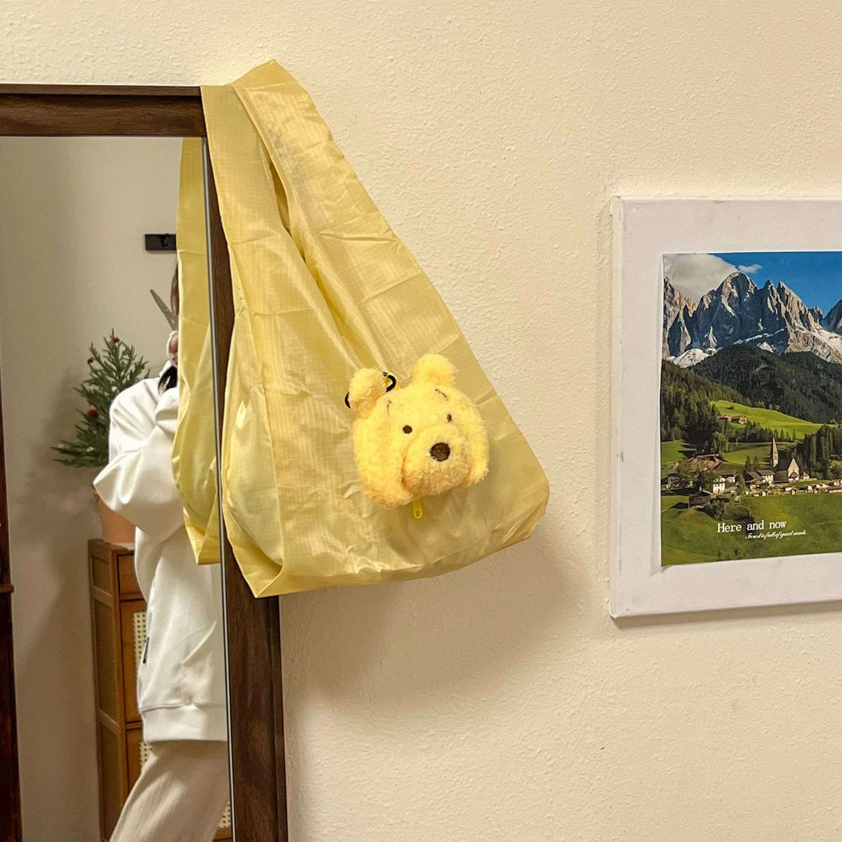 Disney Winnie the Pooh Foldable Shopping Bags Cartoon Cute Environmental Protection Bags for Travel Storage Bag Small Gift