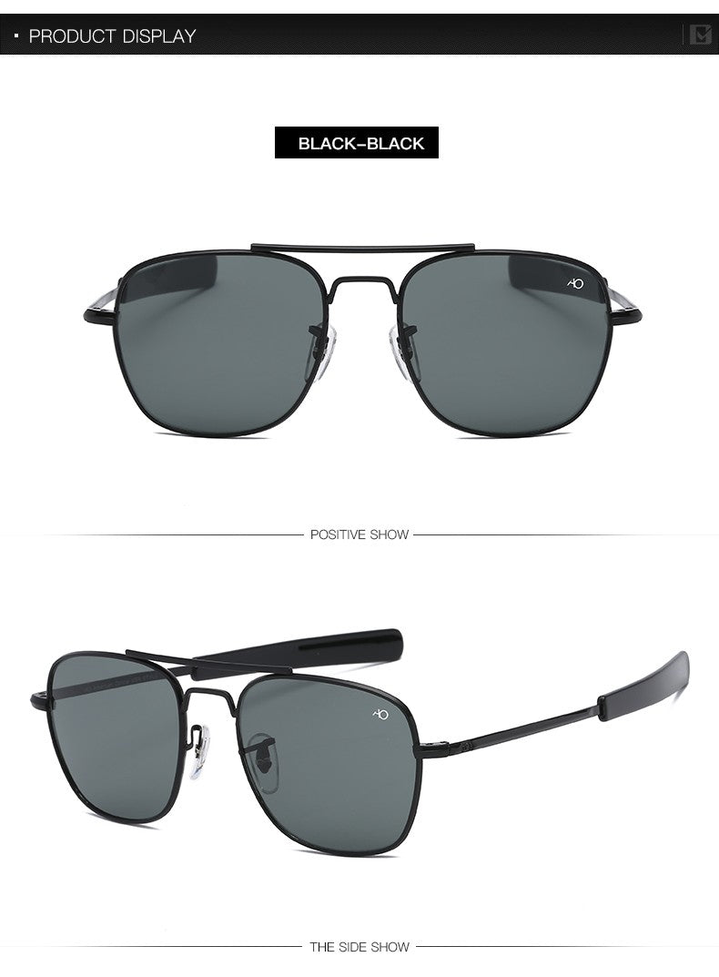 Fashion Aviation Sunglasses Men Luxury Brand Designer Square Sun Glasses for Male American Army Military Oculos